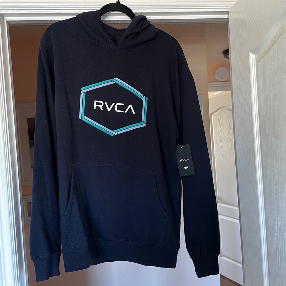 RVCA Mens Medium Dark Blue Hoodie